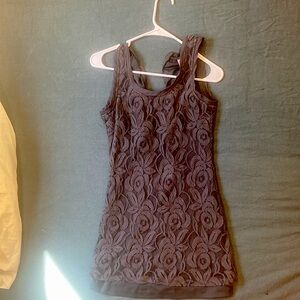 Mini grey dress w/flower lace! Great condition, barely worn!
